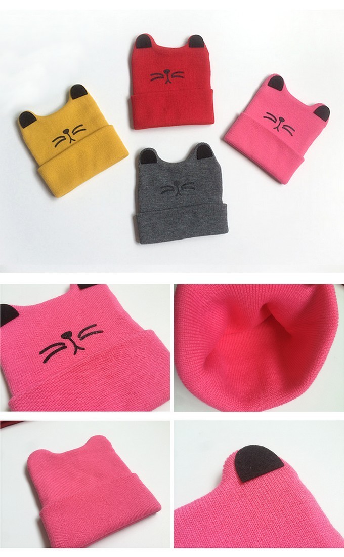 猫耳　ニットキャップ