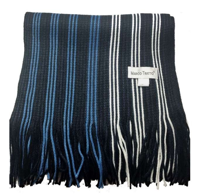 マフラー メンズ ストライプ 学生 黒 紺 厚手 通勤 クリスマス