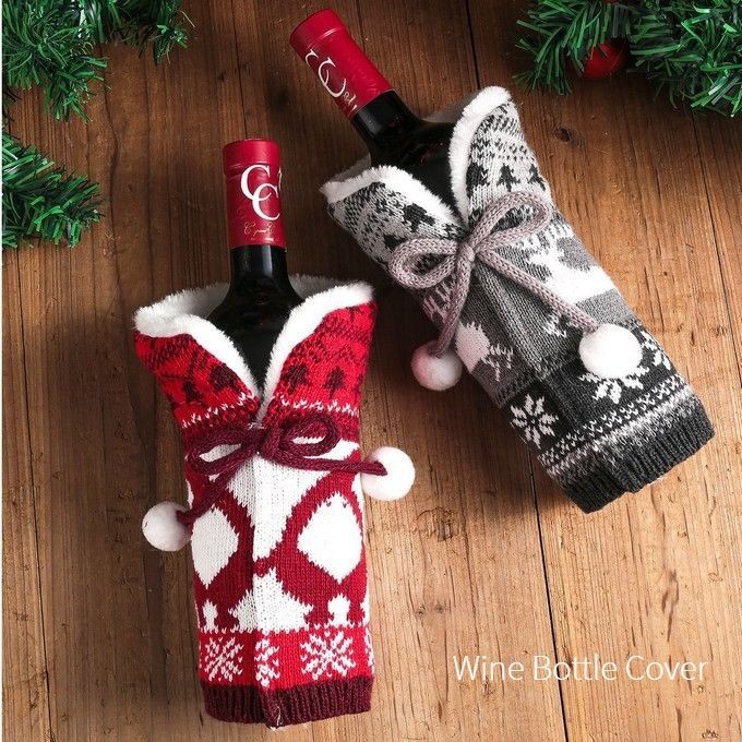 ワインボトル カバー クリスマス ニット スノーマン クリスマス柄