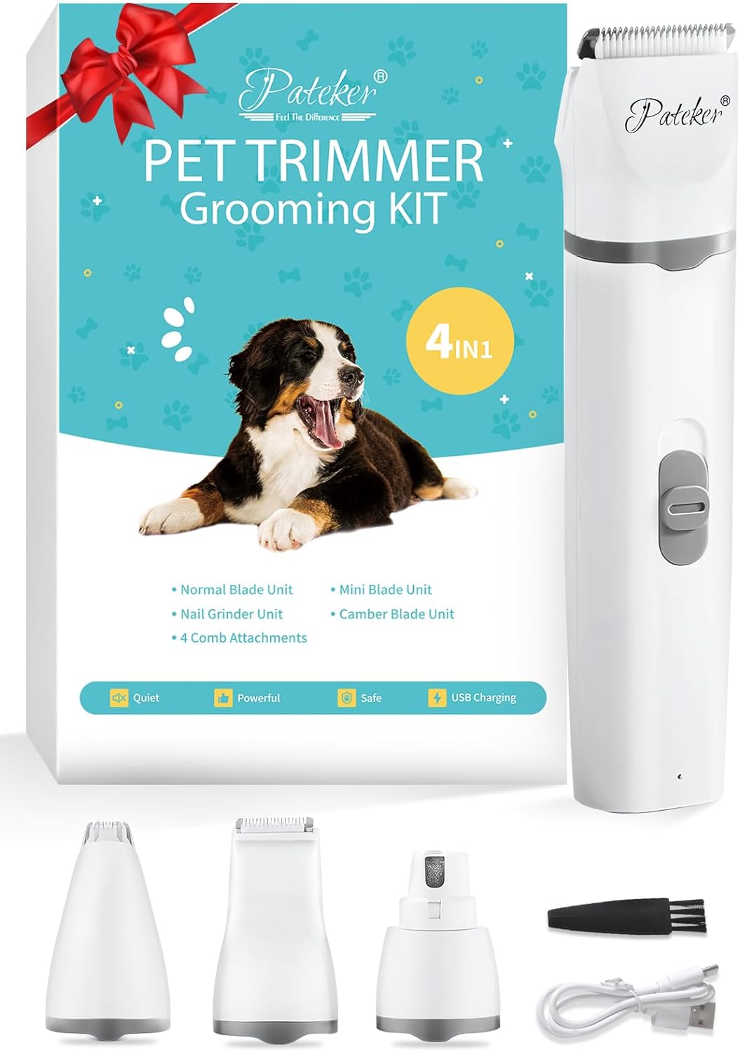 バリカンセットPateker 4in1  ペット 犬 猫 愛犬 トリミング ペットケア 爪切り 爪ヤスリ 多機能型 1台4役 | Pateker | 03