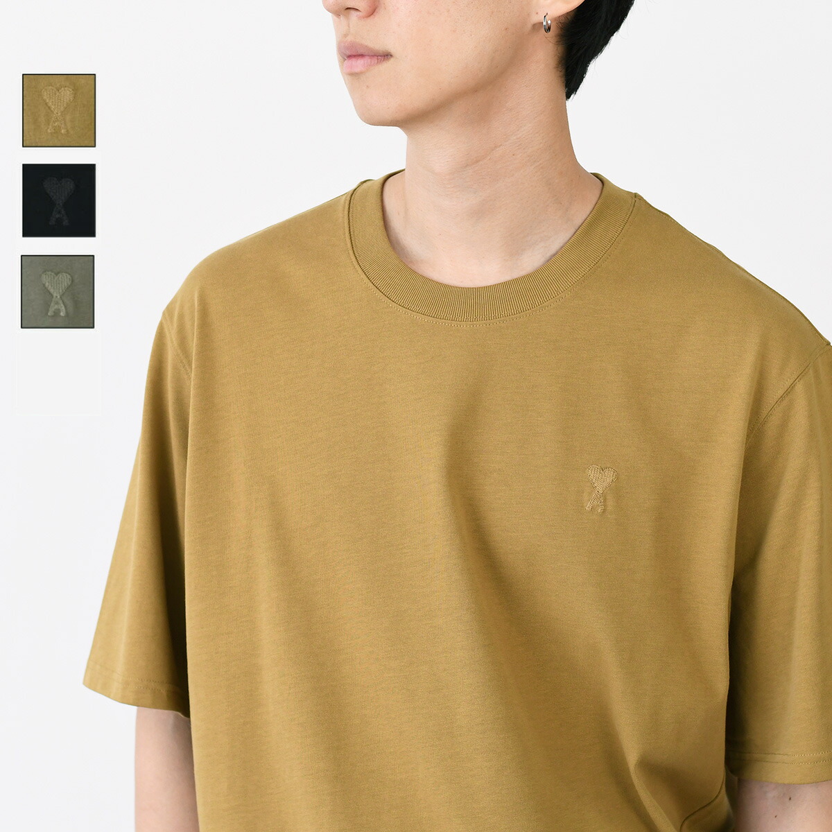 AMI ALEXANDRE MATTIUSSI アミ トップス Tシャツ AMI DE COEUR アミパリス リサイクルコットン ルーズ ストライプ UTS056 AMI Alexandre Mattiussi ALEXANDRE MATTIUSSI アミ トップス T