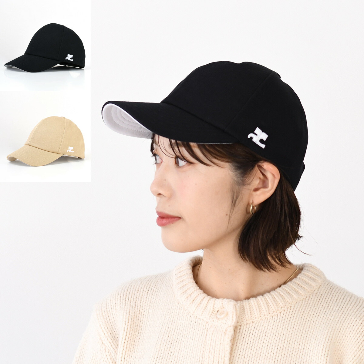 courreges（クレージュ） 帽子 キャップ シグネチャーACコットン