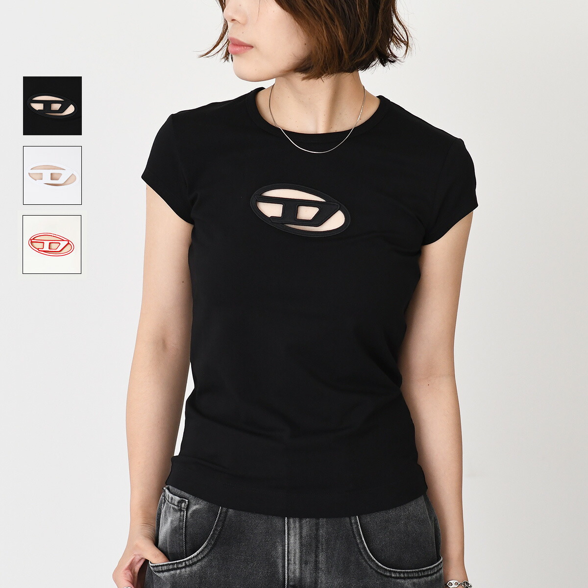 Tシャツ・カットソー DIESEL Woman T-Shirt Black A150960NIAX 9XX DIESEL Woman T-Shirt Black A150960NIAX 9XX (DIESEL/Tシャツ