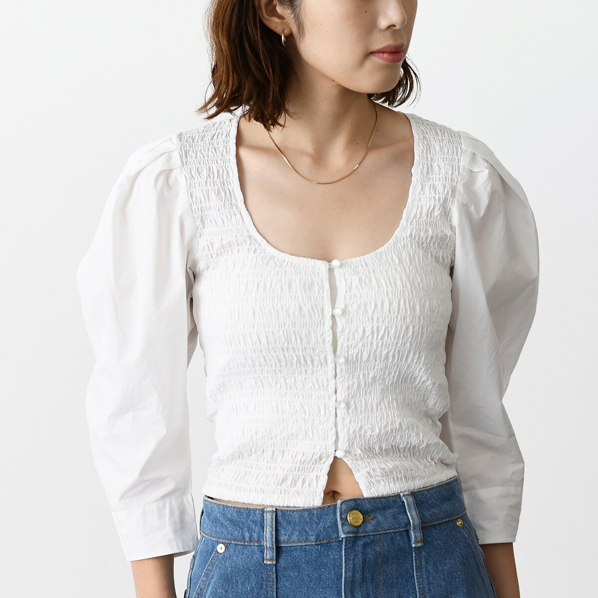 ガニー GANNI トップス レディース】Botanical Jacquard Strap Top | GANNI(ガニー