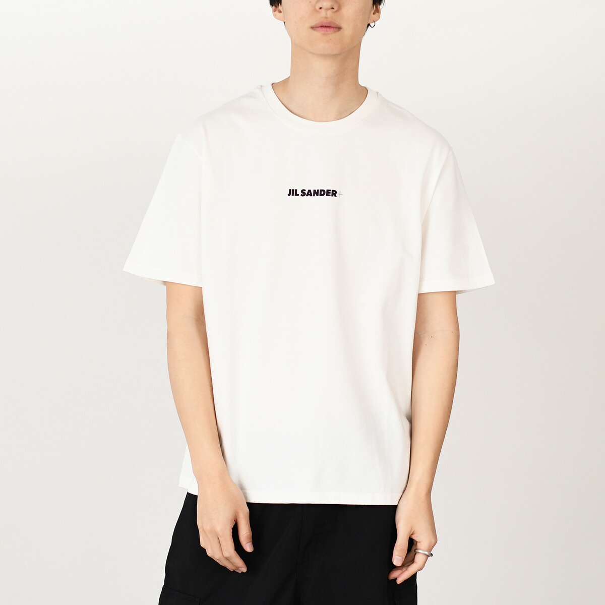 直営店‐JIL SANDER‐ SALE♪ メンズ Tシャツ JIL SANDER (ジルサンダー) フロントロゴ クルーネック 半袖 T