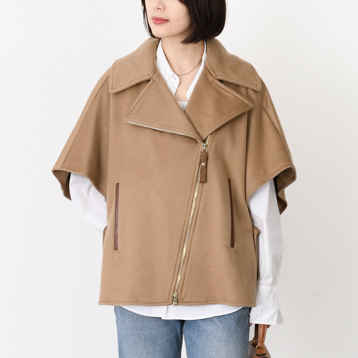 最高級　マックスマーラ ウール×カシミヤ混 ロングコート 白タグ 40 Max Mara - 美品 マックスマーラ Max Mara コート 白タグ レザーベルト