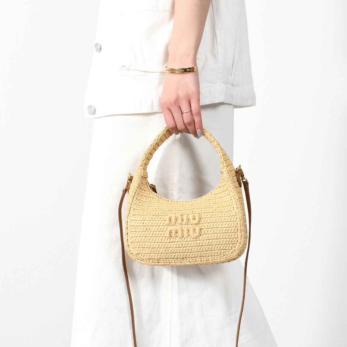 ミュウミュウ MIU MIU バスケットバッグ トートバッグ ショルダー