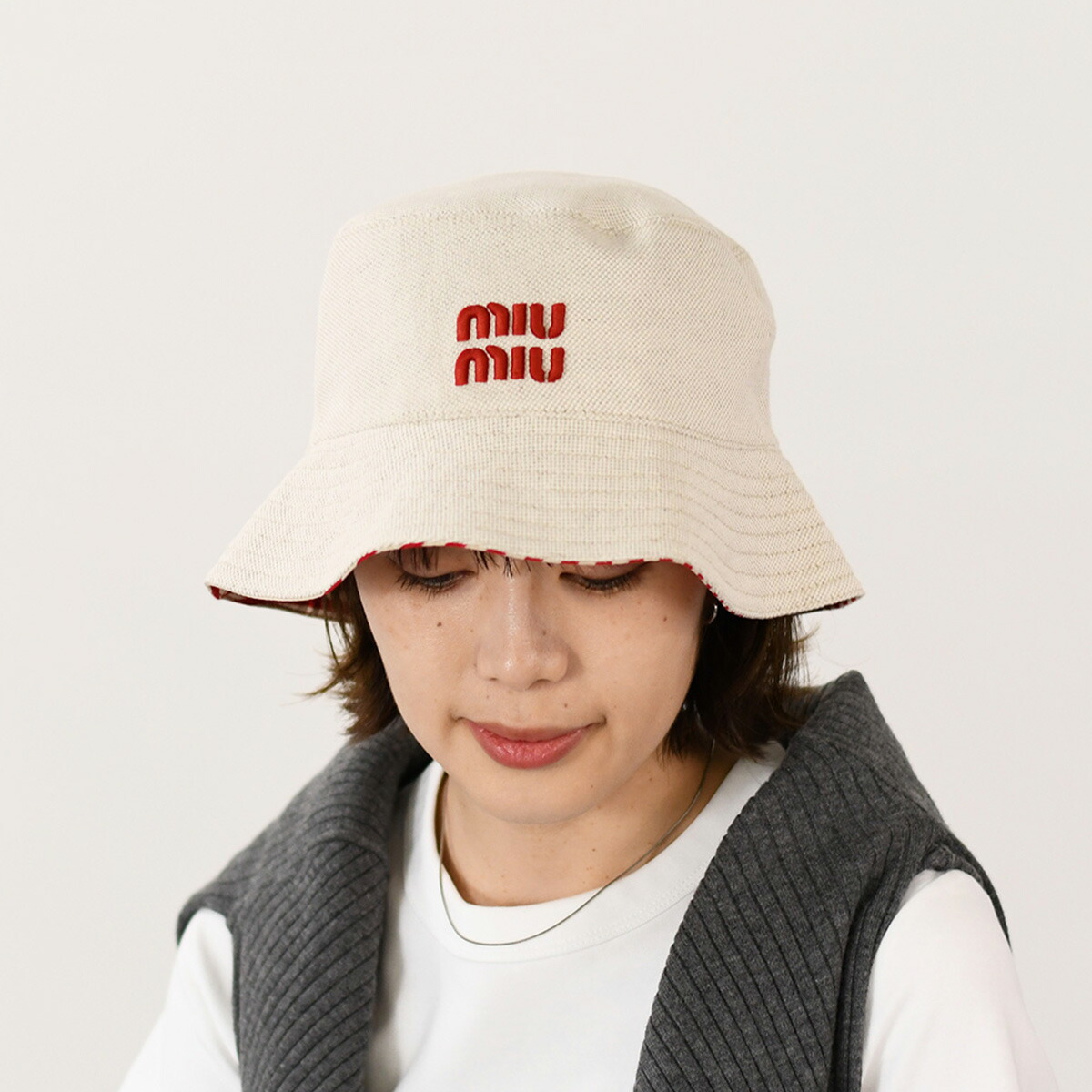 miu miu（ミュウミュウ） ミュウ ミュウ バケットハット 帽子 バケハ