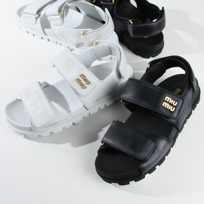 PRADA プラダ サンダル フラットサンダル 1X416N038 ナッパ