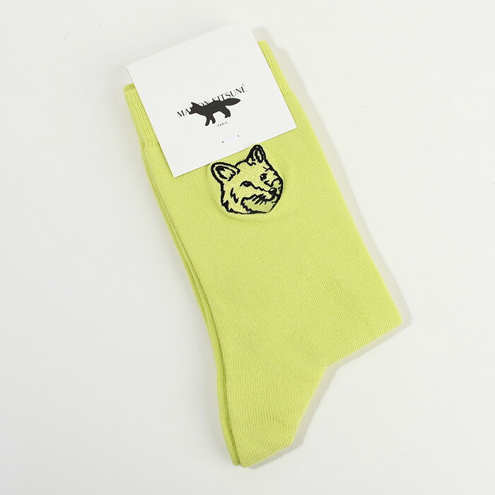 MAISON KITSUNE メゾンキツネ ニット ベイビーフォックス パッチ リブ トップス MW00811KT1104 レディース ブルー リブ編み 半袖 クルーネック ロゴ MAISON KITSUNE メゾンキツネ ニット ベイビーフォックス パッチ