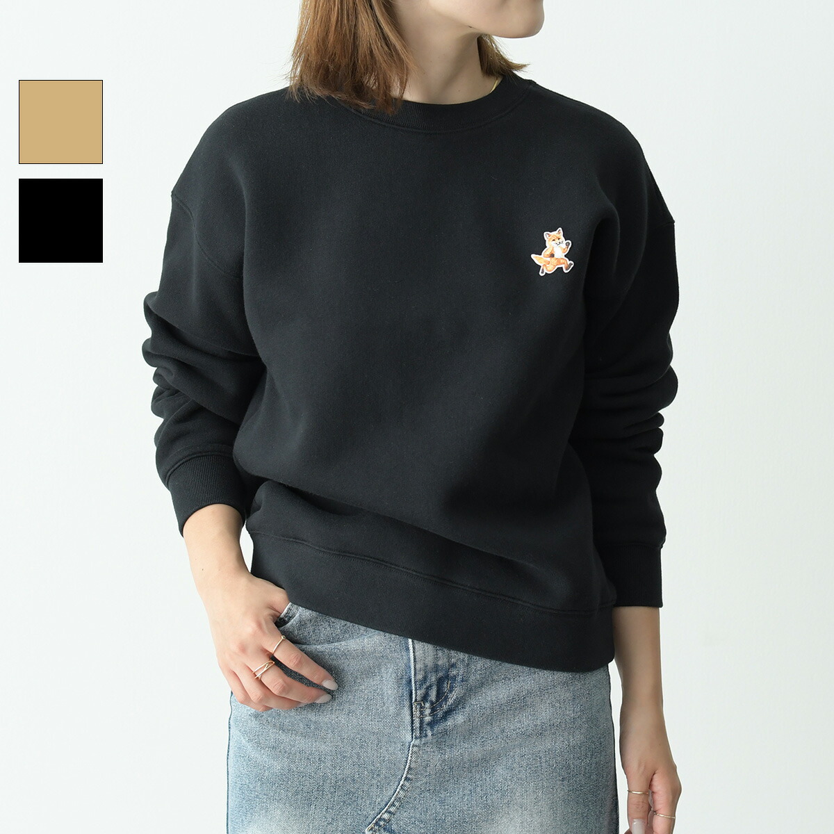 Maison Kitsune ベイビーフォックス 半袖 リブセーター XS MAISON KITSUNE メゾンキツネ ニット ベイビーフォックス パッチ