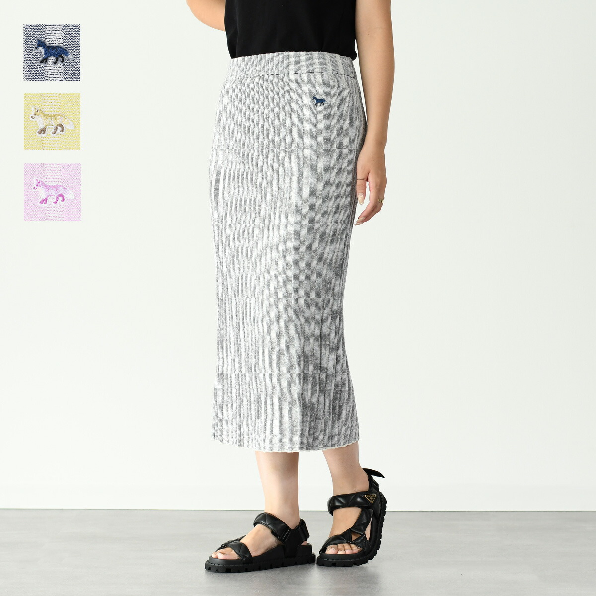 MAISON KITSUNE メゾンキツネ ニット ベイビーフォックス パッチ リブ トップス MW00811KT1104 レディース ブルー リブ編み 半袖 クルーネック ロゴ 楽天市場】【8/5 0:00-23:59 P5倍】MAISON KITSUNE メゾン