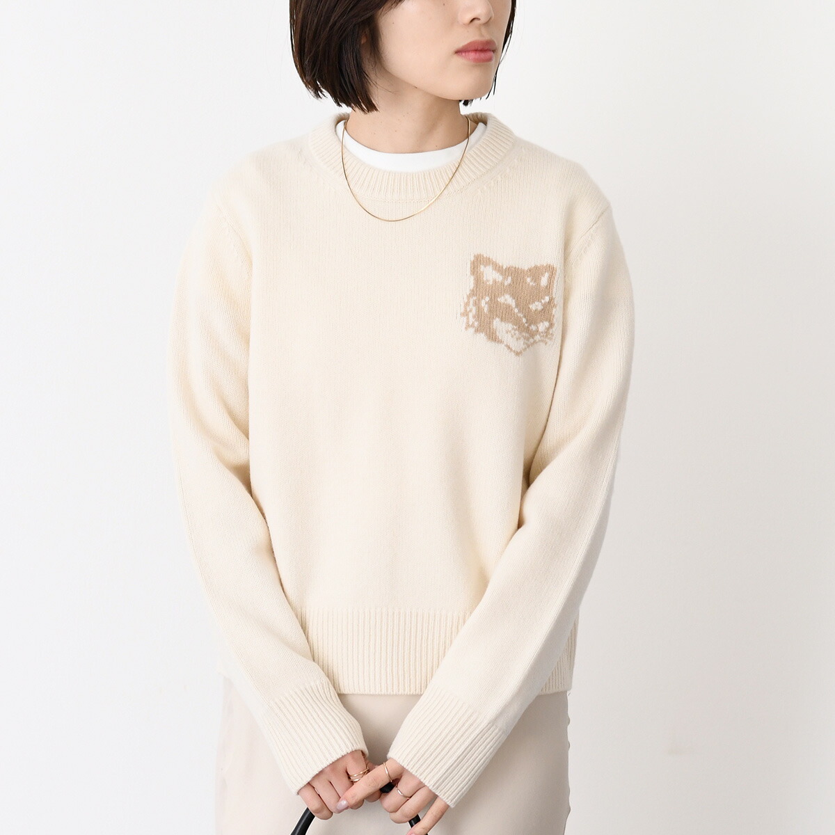 メゾンキツネ　薄手ニット 関税負担なし☆MAISON KITSUNE ドレスド フォックス ジャンパー