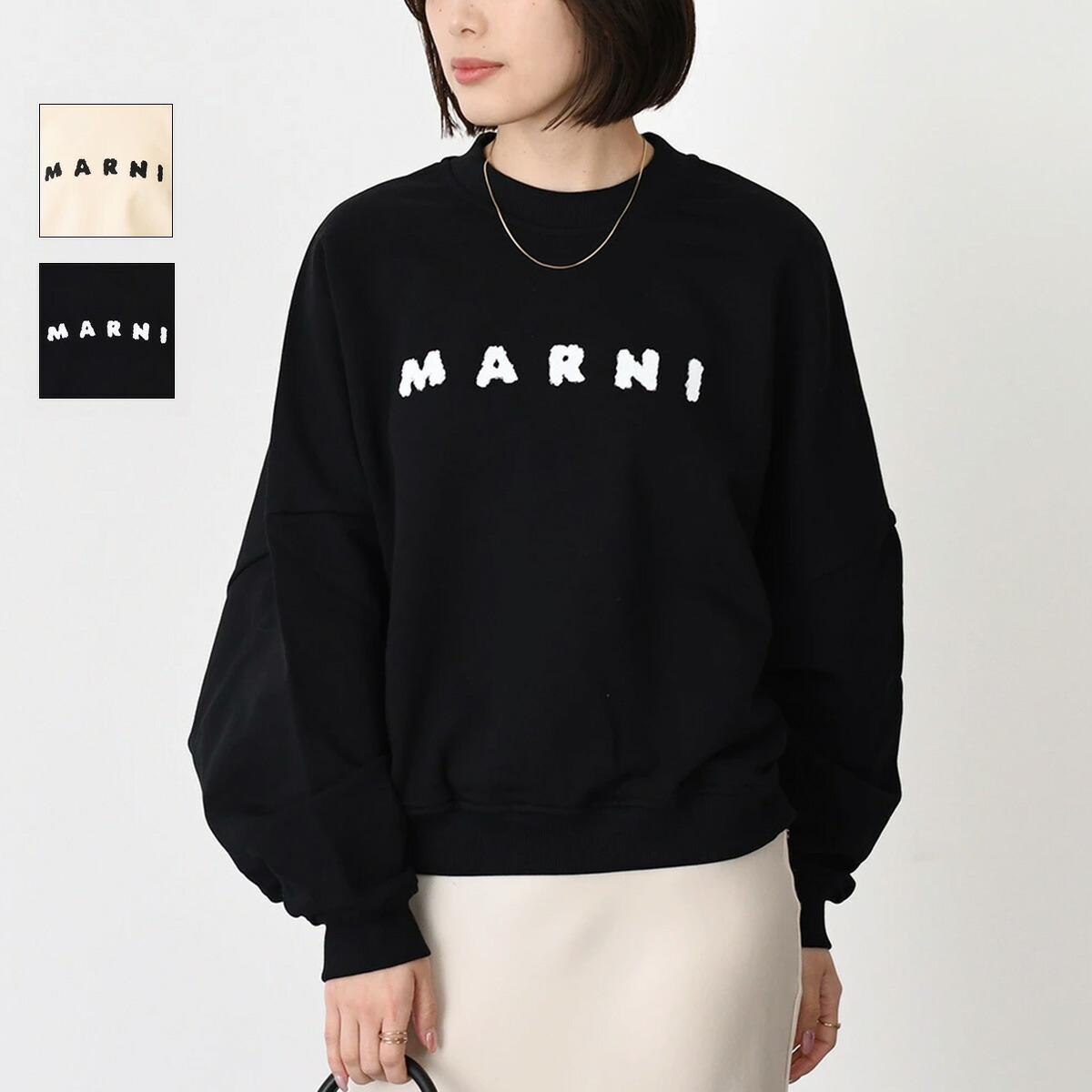 一回着用　マルニ　MARNI スクリブル　ロゴ　レッド　クロップド　Tシャツ　M MARNI（マルニ） Tシャツ カットソー スクリブルロゴ ボクシー Tシャツ