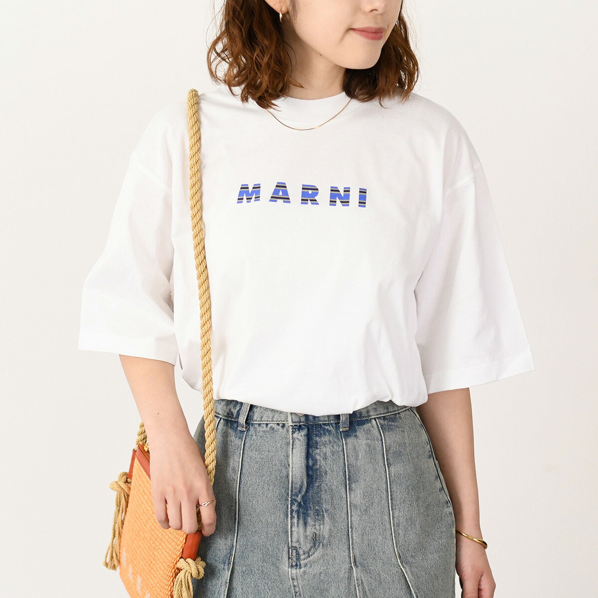 MARNI マルニ Tシャツ トップス Daisy Garden プリント ジャージーコットンTシャツ THJE0333P4 USCX40 レディース ホワイト アイボリー コットン 半袖 春 夏 MARNI マルニ Tシャツ トップス Daisy Garden プリント