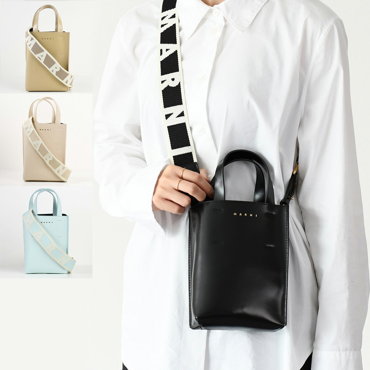 MARNI マルニ バッグ EAST-WEST ラージ トートバッグ SHMP0078U0