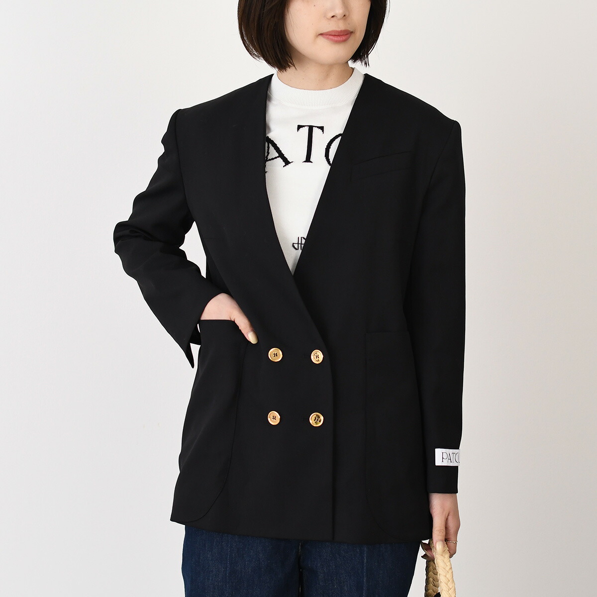 PATOU（パトゥ） ニット ウール＆カシミア パトゥロゴ＆JPモノグラム