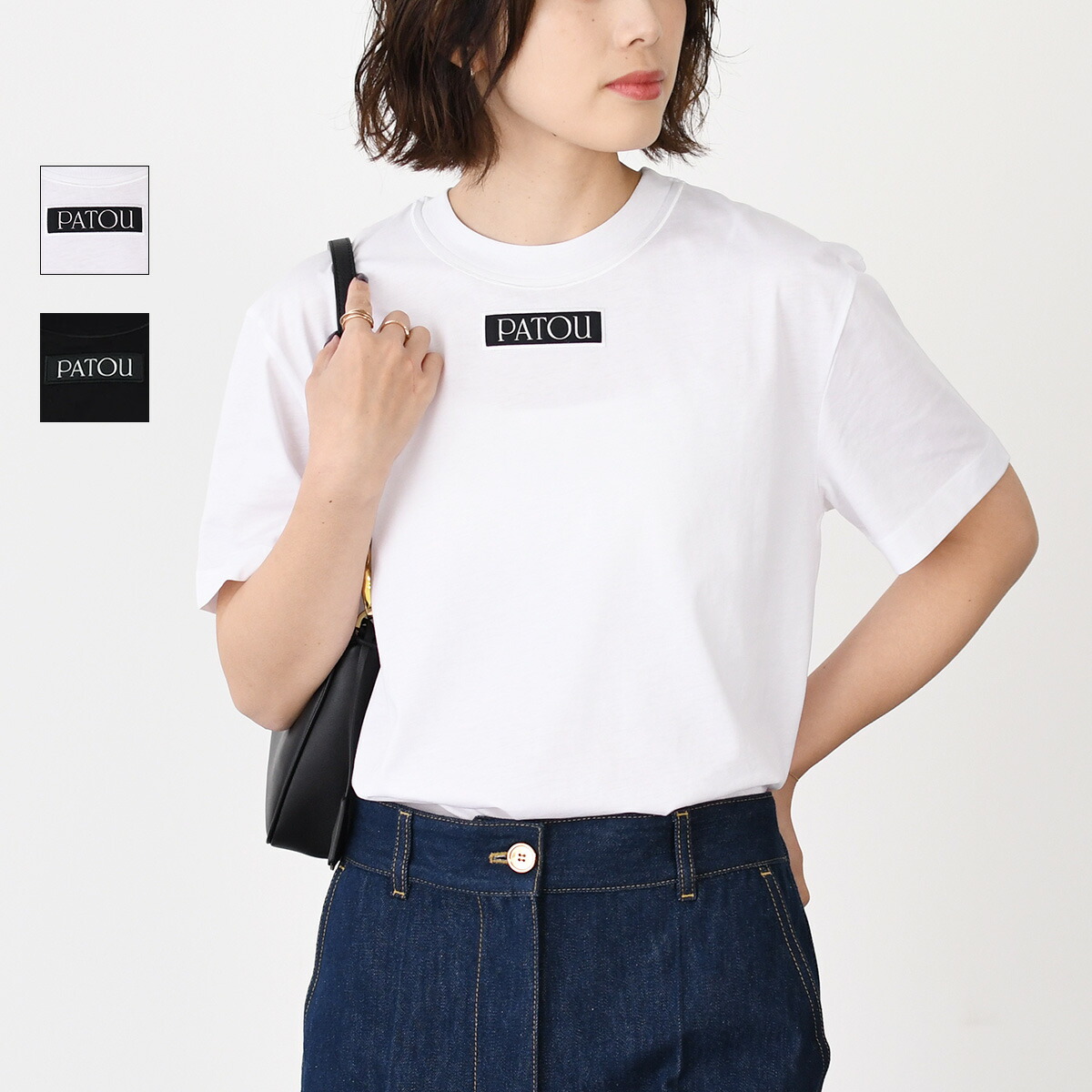 PATOU（パトゥ） ロゴTシャツ JE029 9999 レディース ロゴ プリント