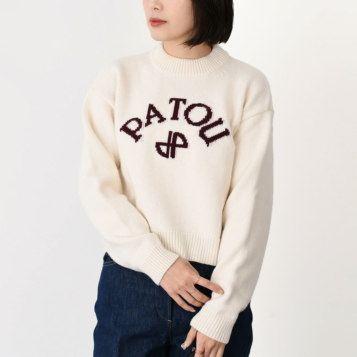 【新品】PATOU パトゥ　ロゴ入り ブラウン 長袖シャツ PATOU（パトゥ） トップス オーガニックコットンフリース ビニルパトゥ
