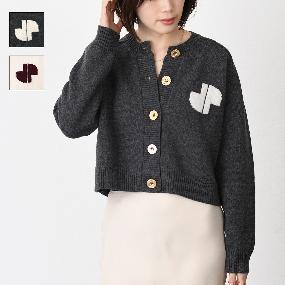 PATOU（パトゥ） ニット ウール＆カシミア パトゥロゴ＆JPモノグラム