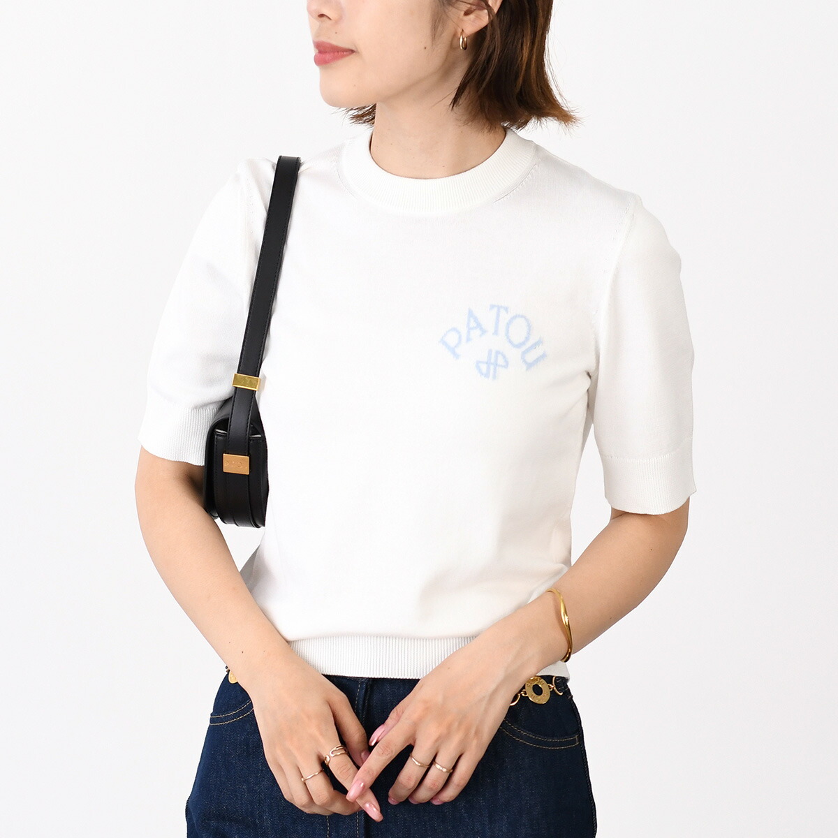 ◇◆ PATOU ロゴプリント Tシャツ S PATOU（パトゥ） Tシャツ ロゴ JE029 9999 レディース ロゴ プリント
