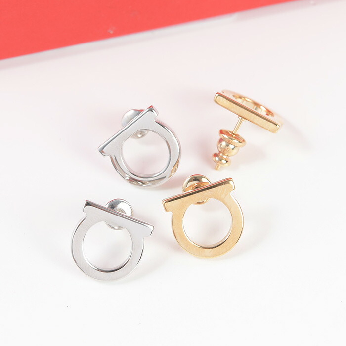 FERRAGAMO（フェラガモ） ガンチーニ クリスタル ピアス 760123 696576