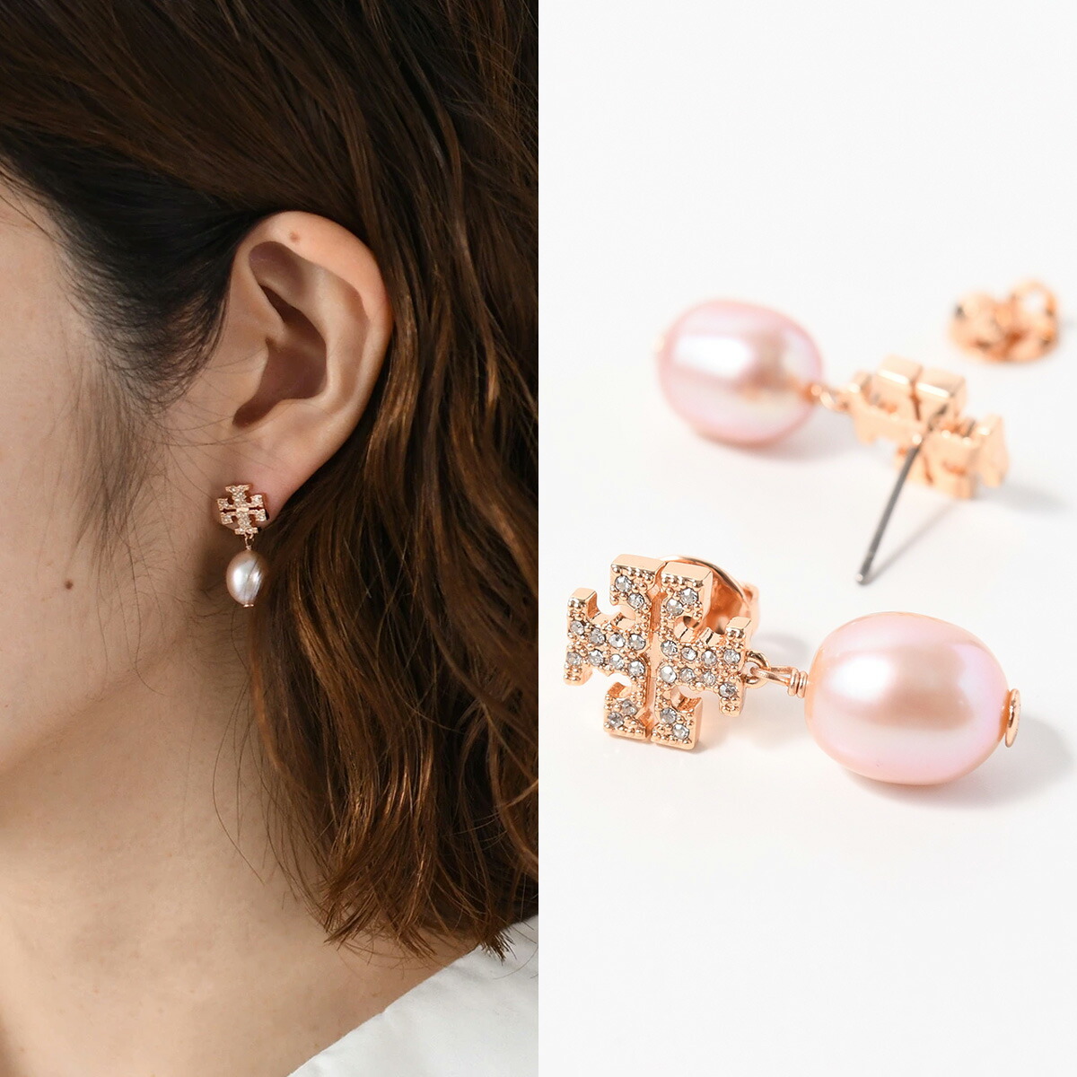 TORY BURCH トリーバーチ ピアス 両耳用 レディース 87041-783 TORY BURCH トリーバーチ アクセサリー ピアス ミラー パヴェ