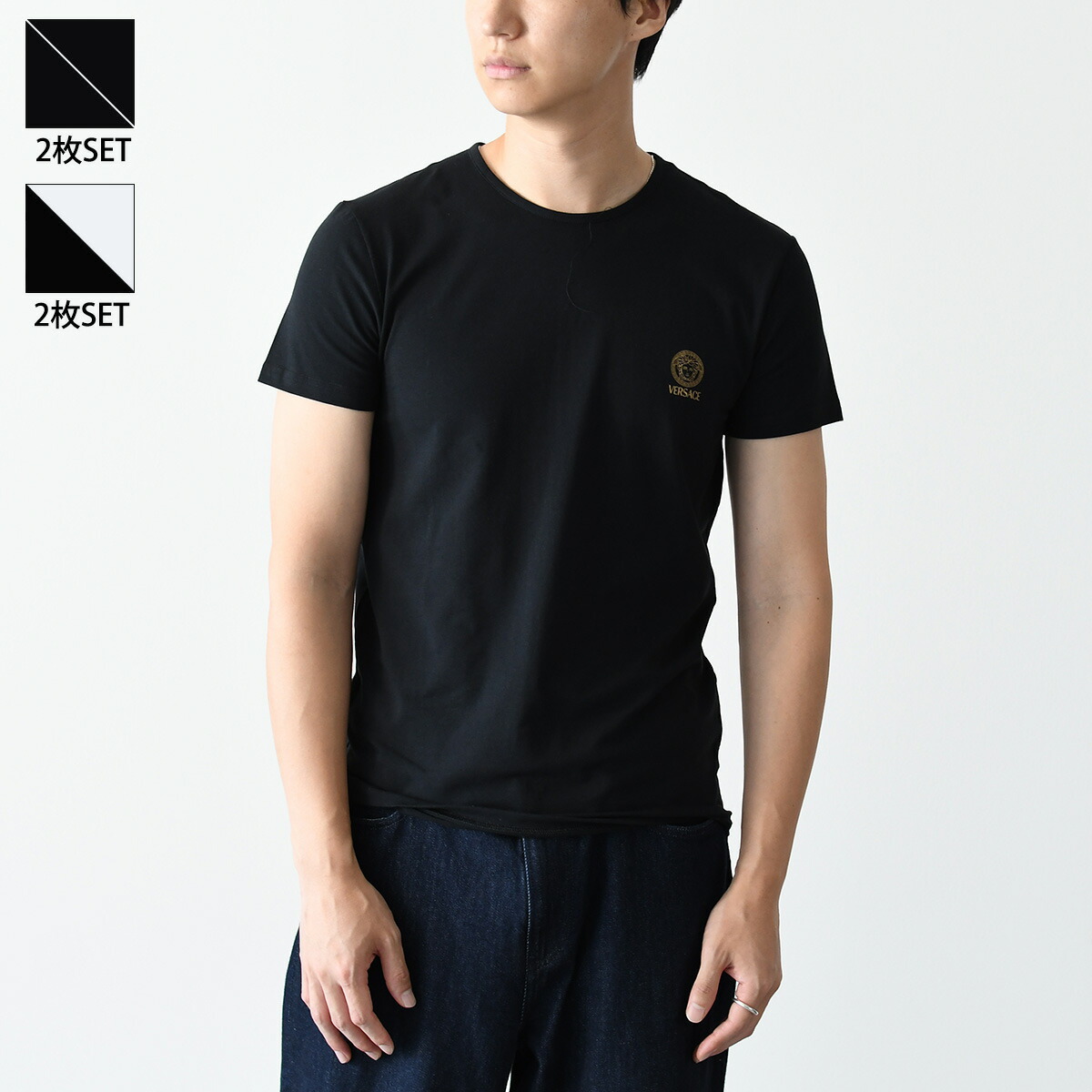 【関税込み】Versace ブラック オーバーサイズ Tシャツ メドゥーサ ロゴ Tシャツ ブラック | VERSACE JP