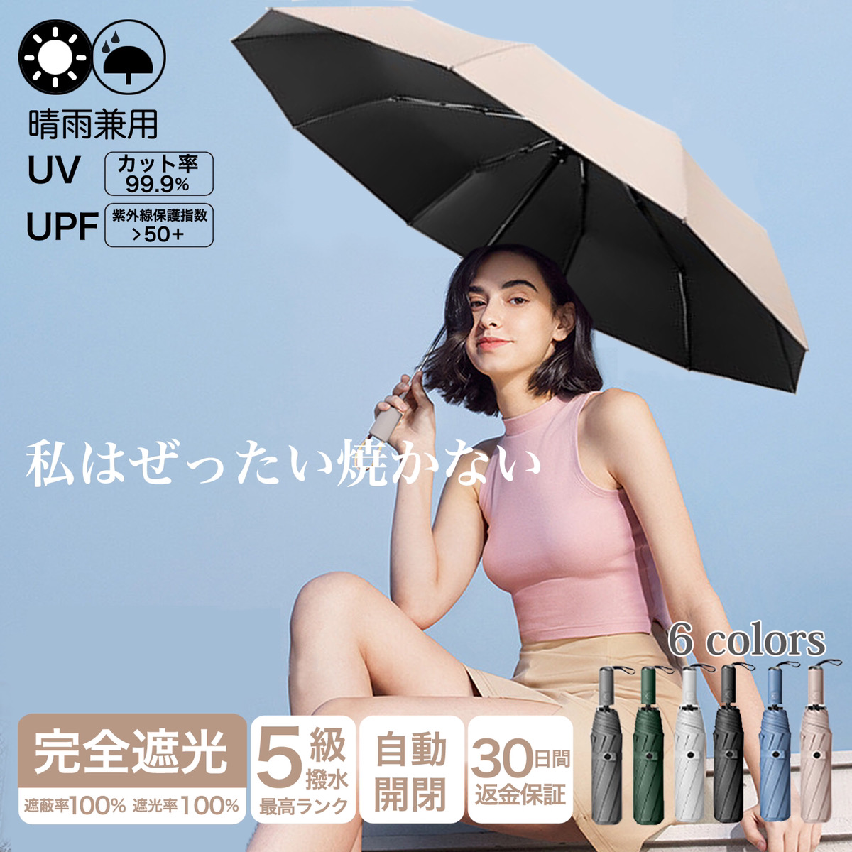 ＊折りたたみ傘　晴雨兼用　日傘　UV対策　UVカット　遮光　紫外線対策