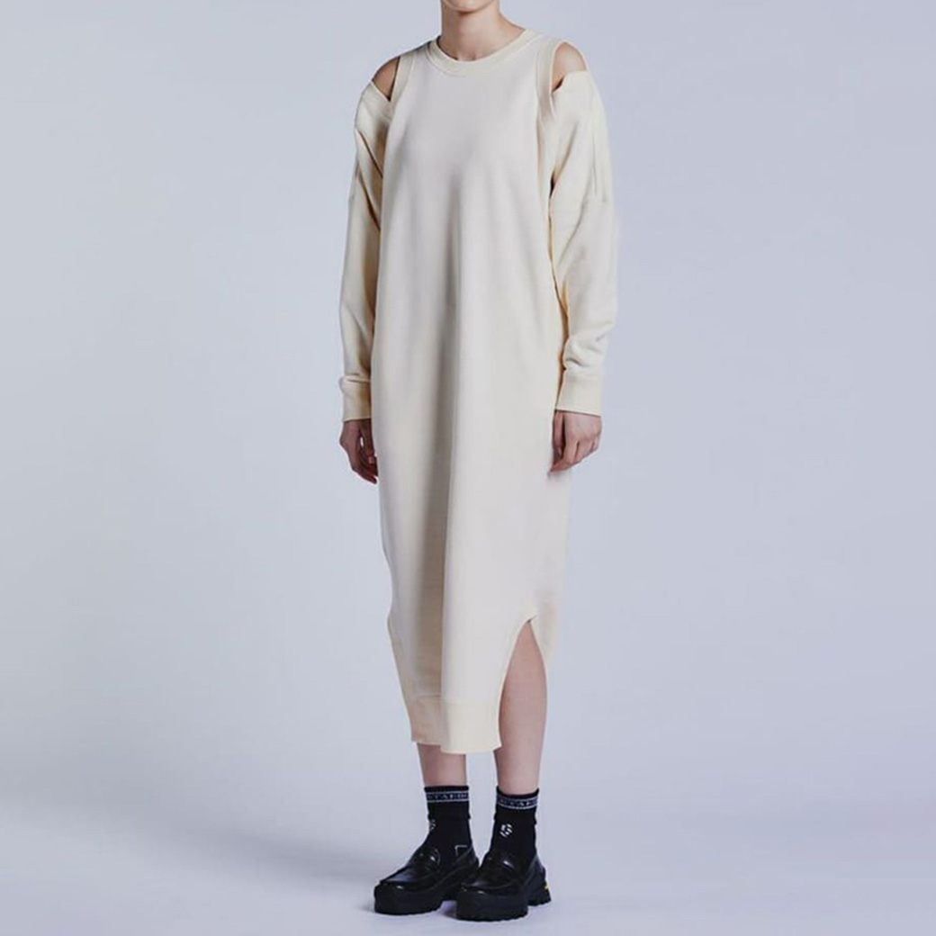 DOUBLE STANDARD CLOTHING ダブルスタンダードクロージング ESSENTIAL / カットアウト裏毛ワンピース 2501031241｜selectshopmu｜02