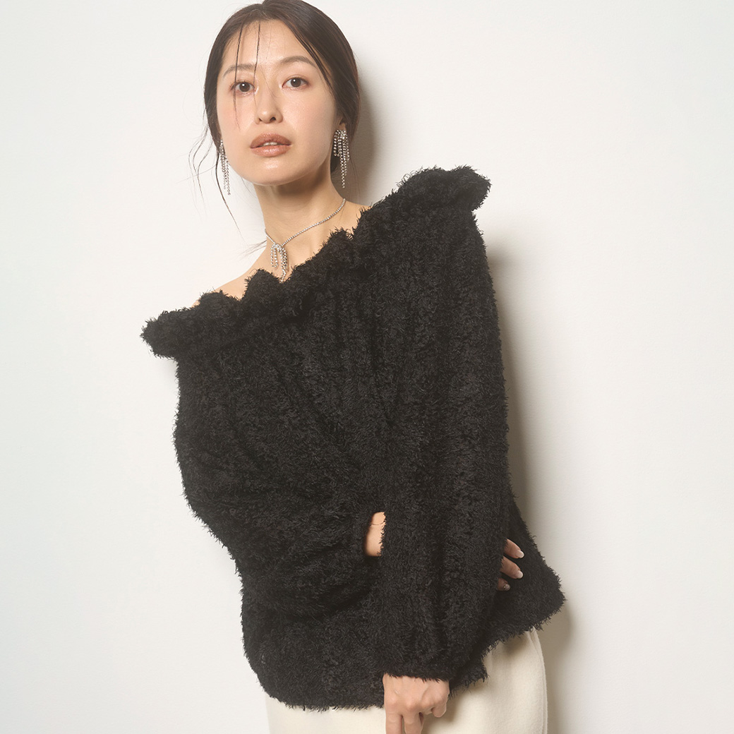CELFORD SALE40%OFF カットジャガードパフネックブラウス