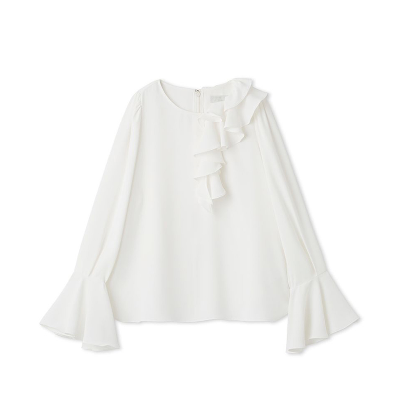 【タグ付き新品】CELFORD（セルフォード）アシメラッフルブラウス　ブルー アシメラッフルブラウス(ブラウス・シャツ)｜TOPS（トップス