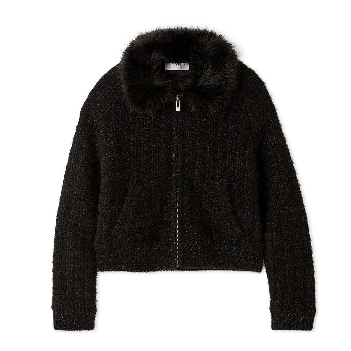 CELFORD ファー付きジャケット 36 ブラック　美品 美品）CELFORD 36 エコファーダウンブラック