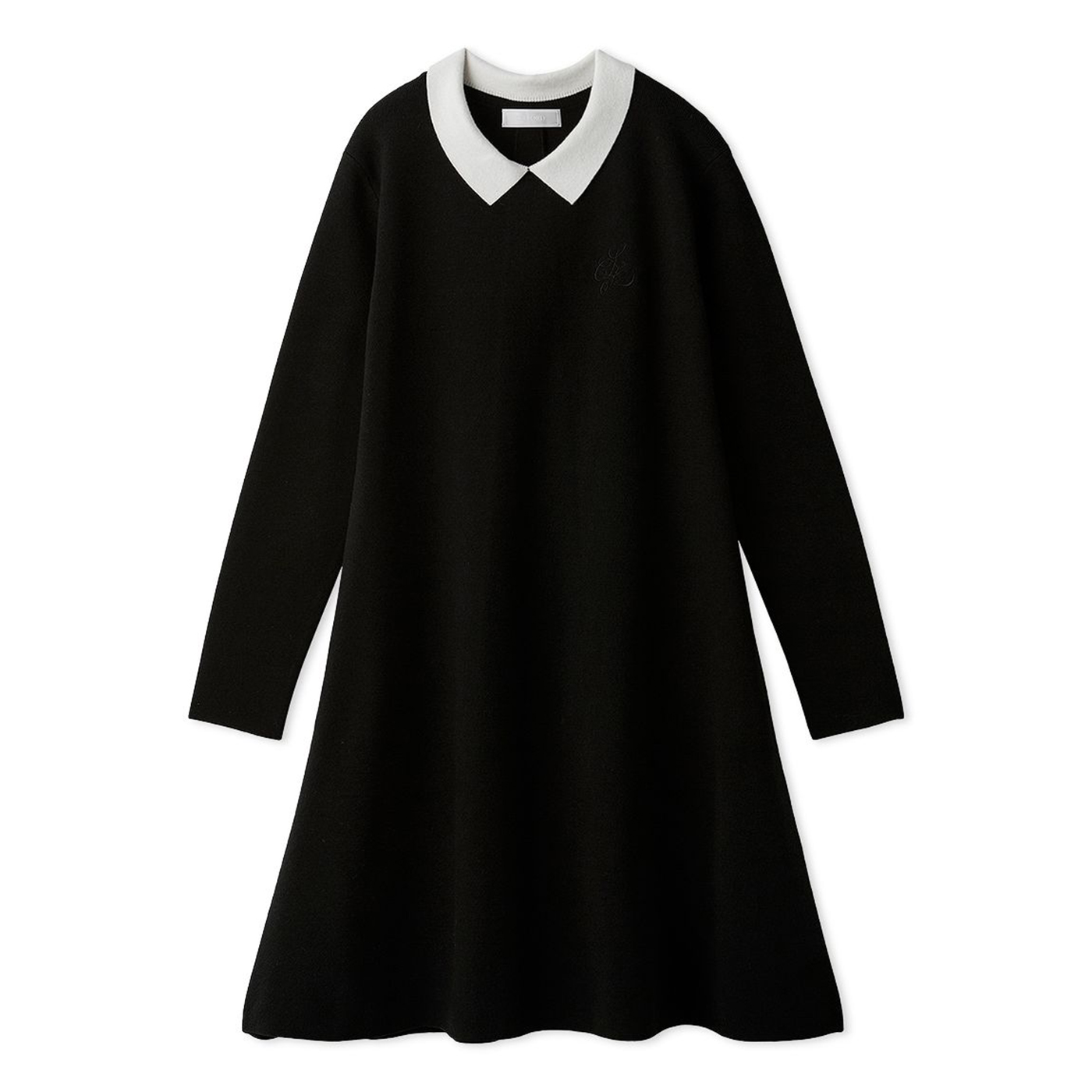 【最終お値下げ】CELFORD セルフォード 襟付きニットワンピース ブラック CELFORD（セルフォード） 衿付きAラインニットワンピース cwno254126