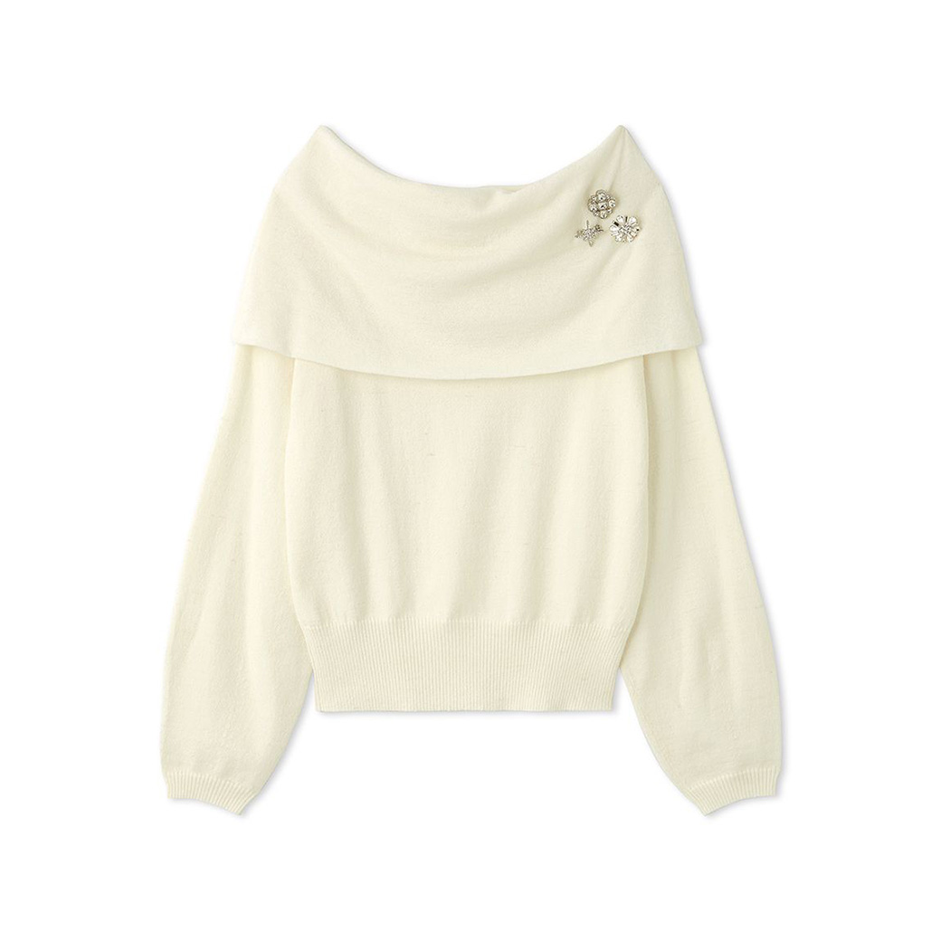 SALE40%OFF CELFORD ブローチセットオフショルプルオーバー cwnt245027 レディース トップス 長袖 オフショルダー ボートネック CELFORD SALE40%OFF ブローチセットオフショルプルオーバー