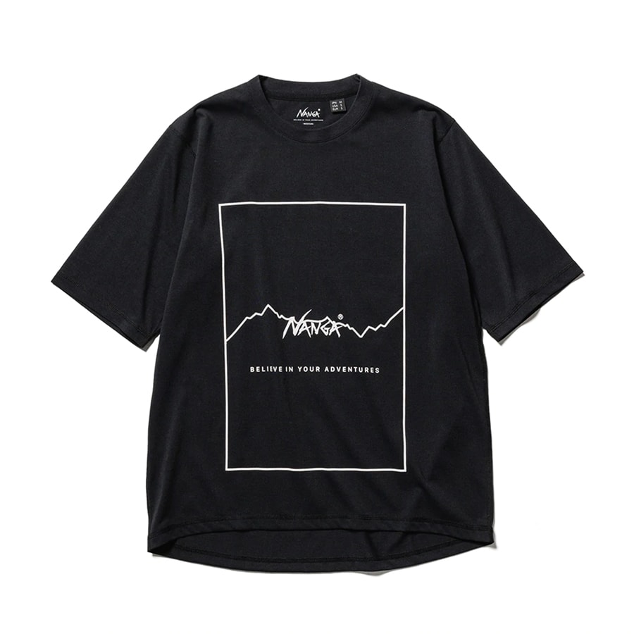 ナンガ NANGA Tシャツ 半袖 ドライミックス ラグランスリーブ メンズ レディース 吸水速乾 UVケア N2500-1M513A NANGA ナンガ DRY MIX FRAME LOGO TEE/ドライミックス フレーム