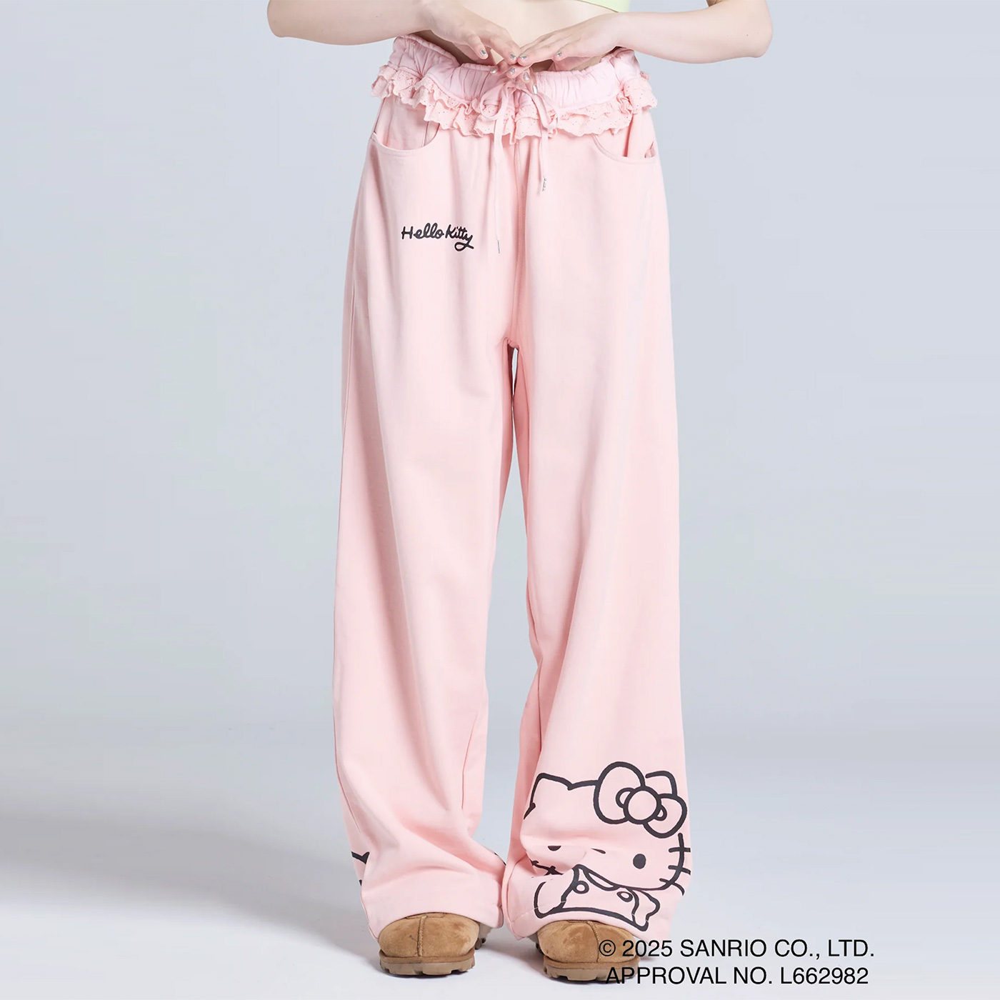 Little Sunny Bite ベロアキルティングワイドパンツ S hello kitty x little sunny bite sweat pants ハローキティ×リトル