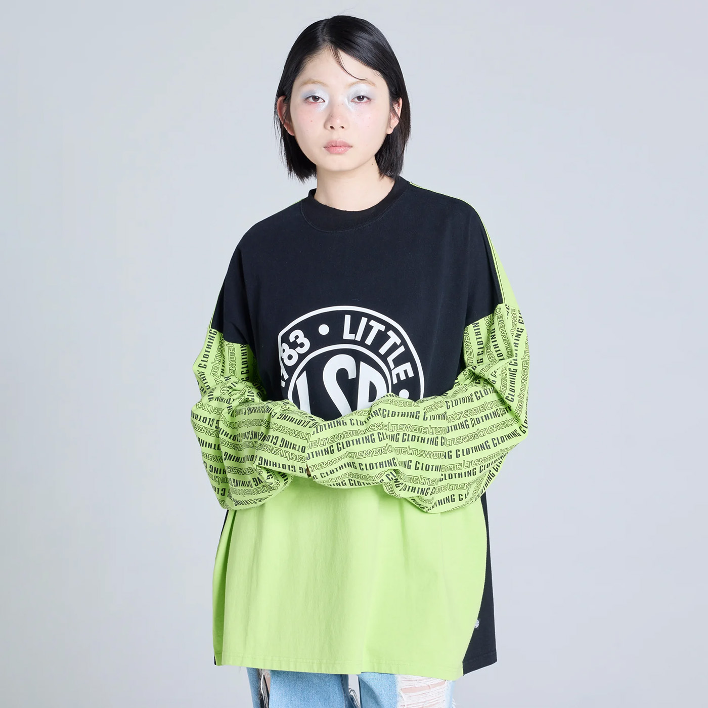 リトルサニーバイト Tシャツ little sunny bite (リトルサニーバイト)LSB logo long tee / BLACK