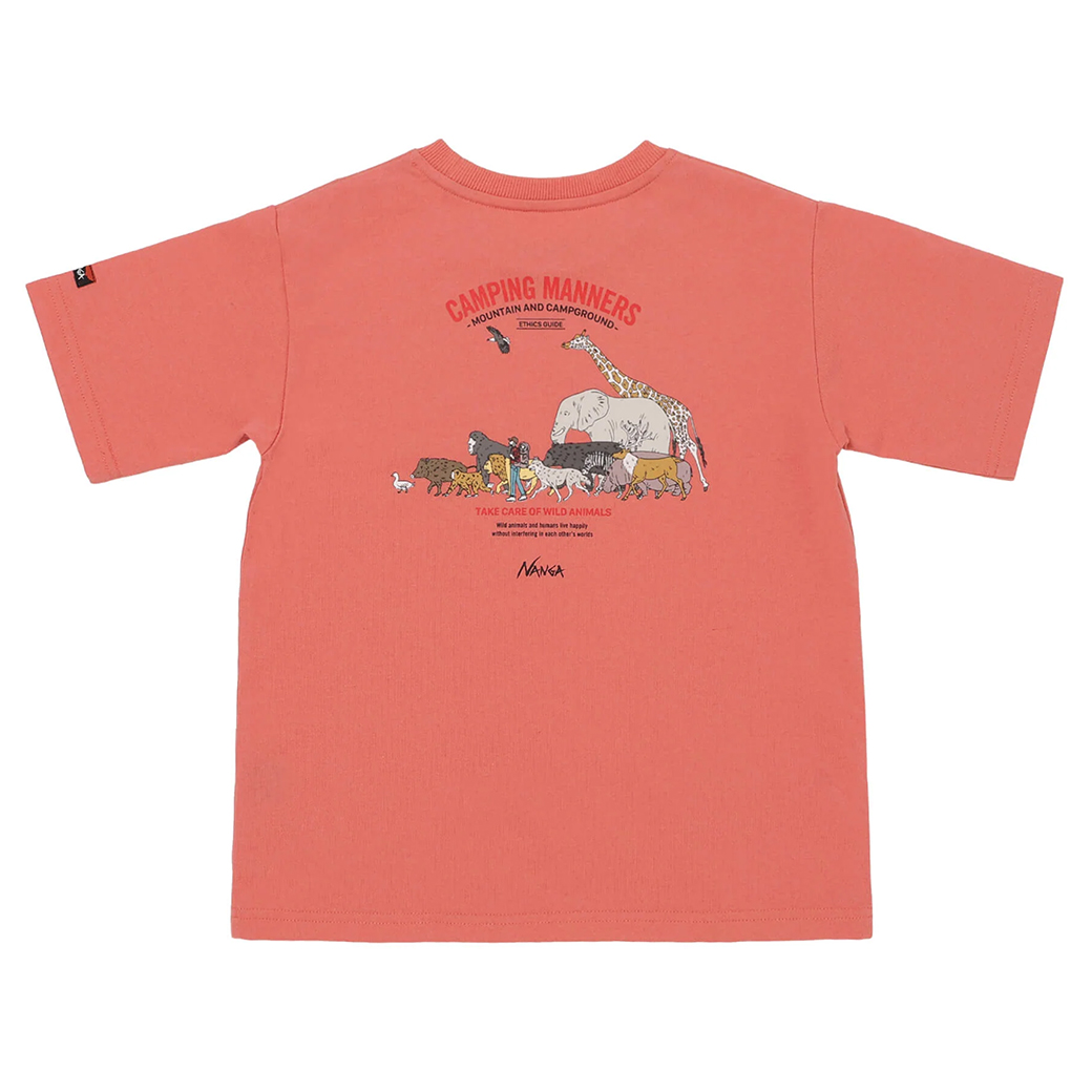 NANGA ECO HYBRID CAMPING MANNERS WILD ANIMALS KIDS TEE キッズ Tシャツ 子供服 トップス 半袖 アウトドア｜selectshopmu｜05