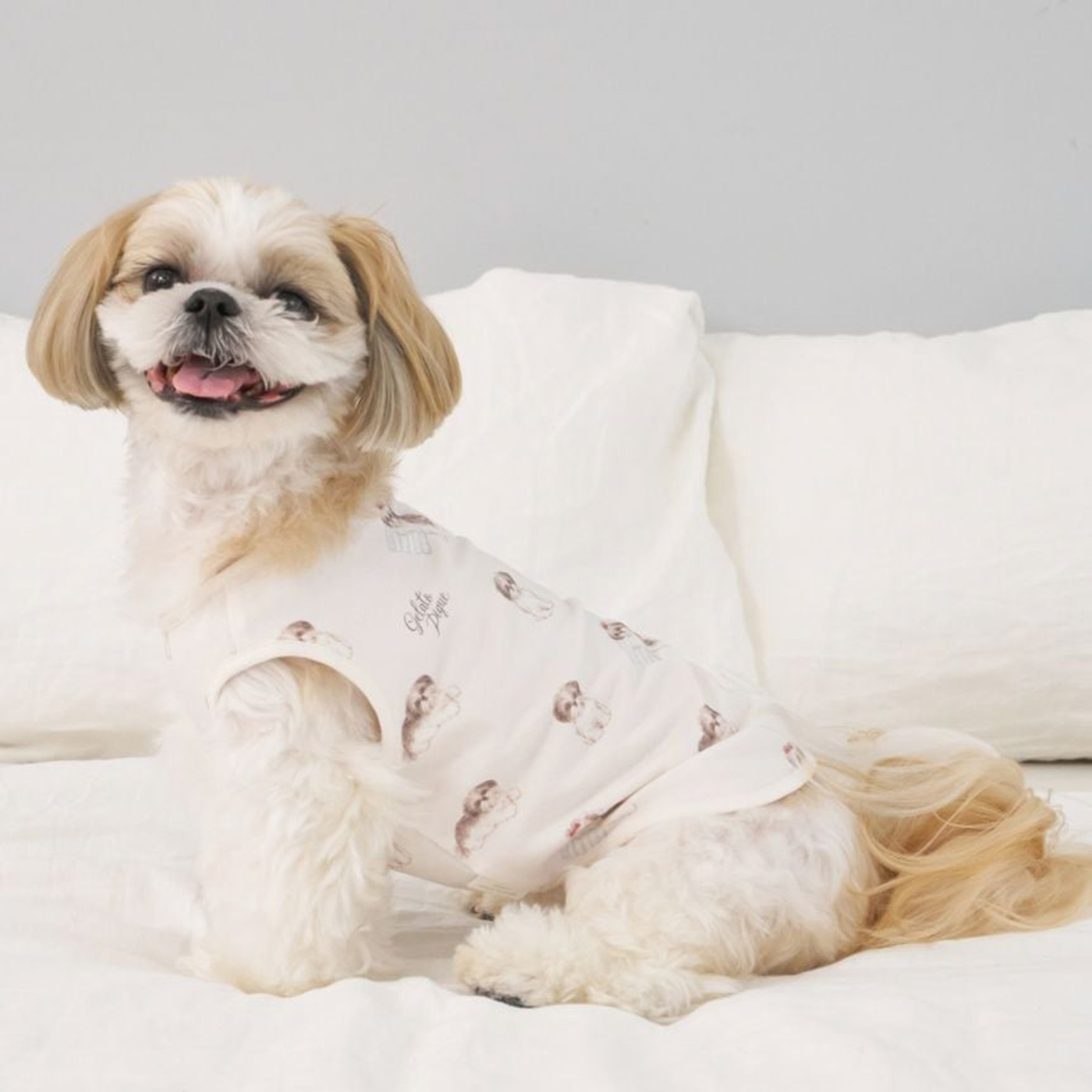 gelato pique（ジェラートピケ） CAT&DOG シーズー柄プルオーバー