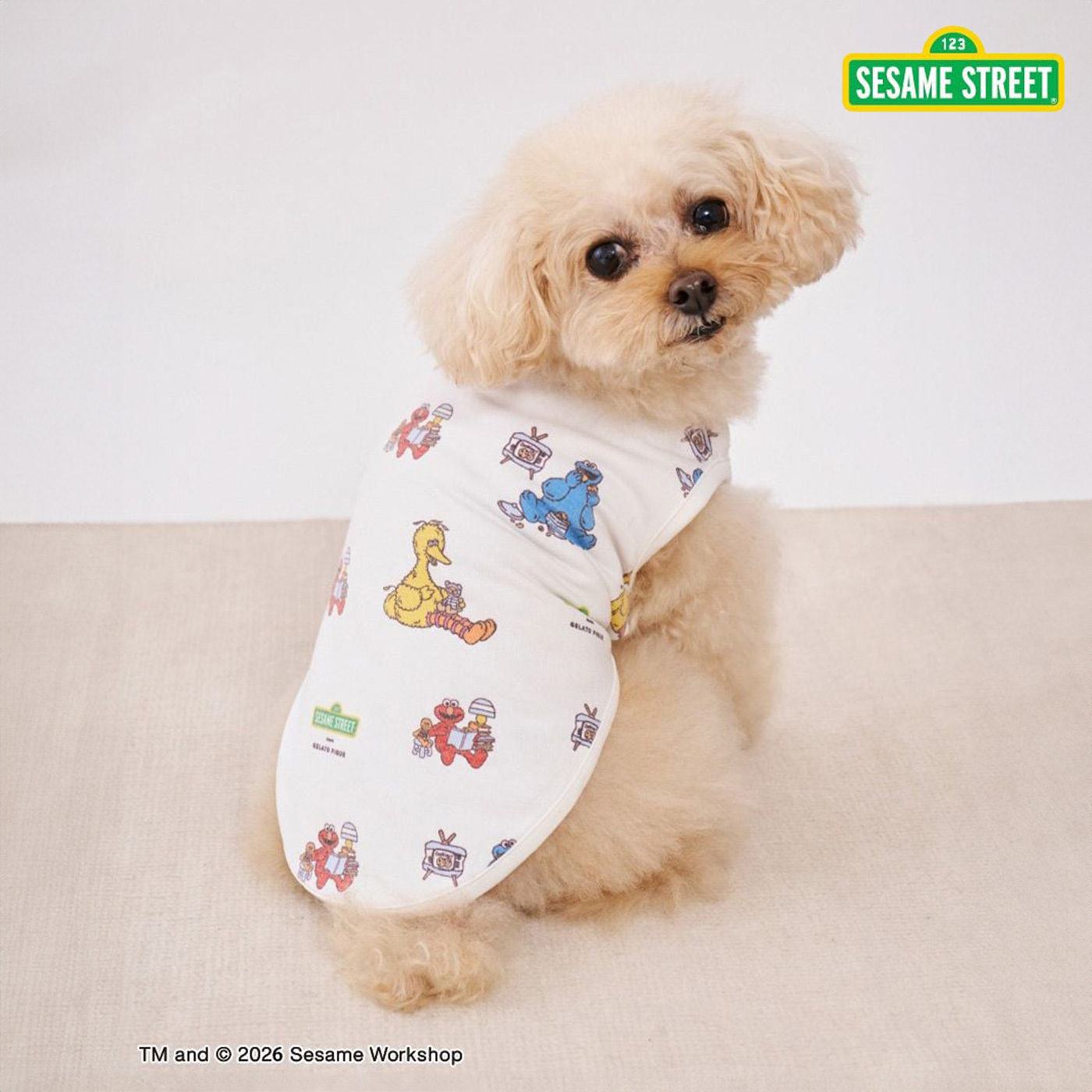 gelato pique（ジェラートピケ） CAT&DOG SESAME STREET カットソー
