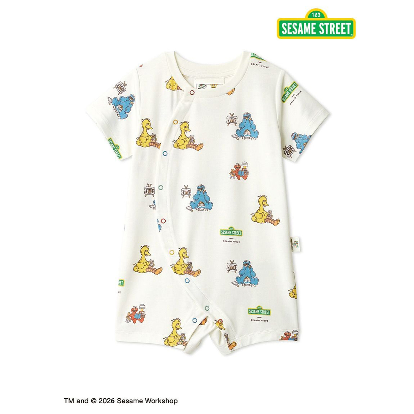 GELATO PIQUE セサミストリートロンパース ピンク　80-90 ジェラート ピケ キッズ＆ベビー GELATO PIQUE KIDS & BABY 【SESAME