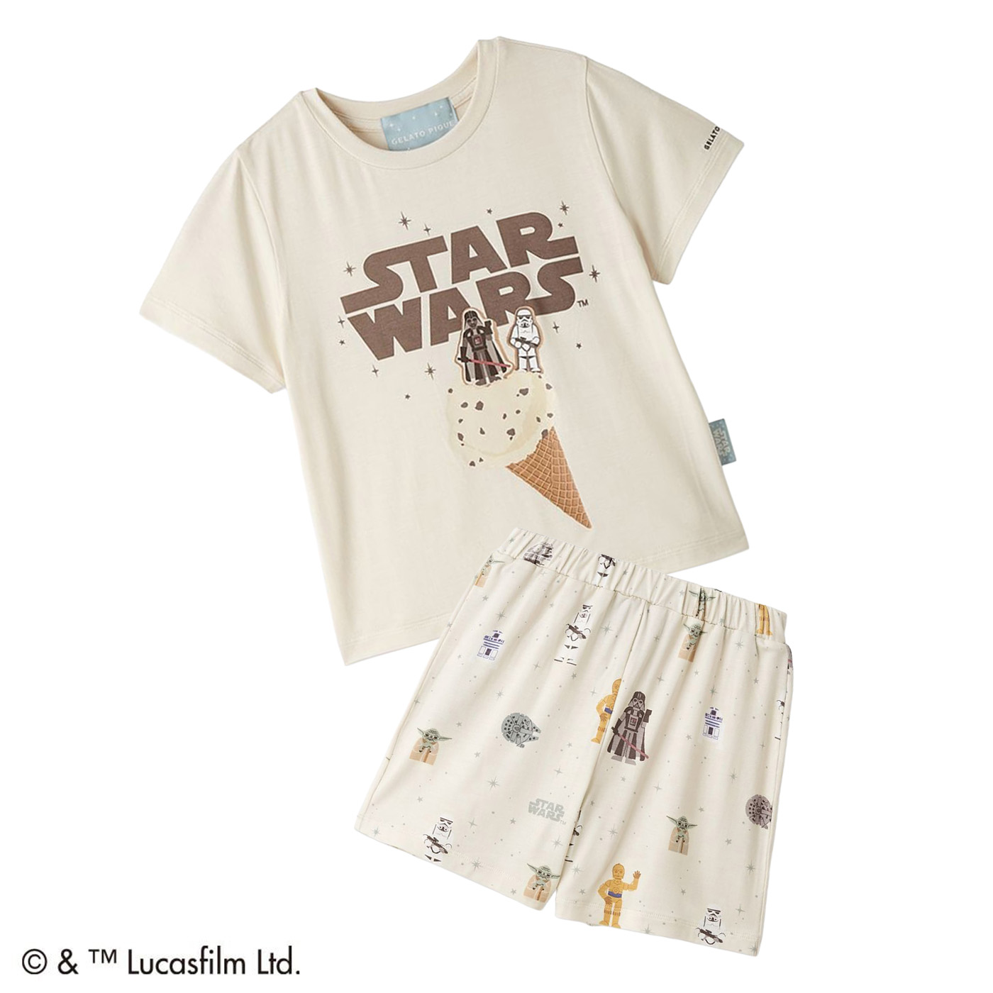 ジェラートピケ　スターウォーズワンポイントTシャツ&総柄ショートパンツ gelato pique（ジェラートピケ） キッズ KIDS STAR WARS ワンポイントT