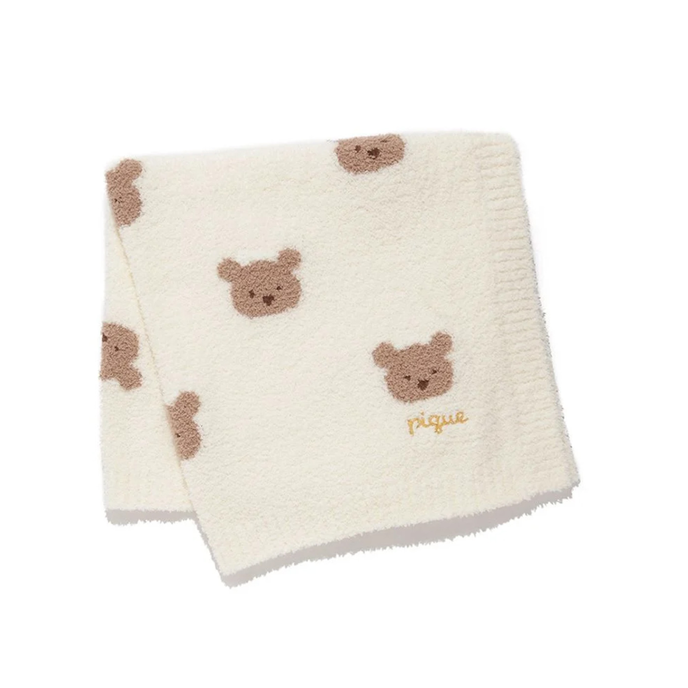 【新品未使用】ジェラピケ ベビモコジャガード　ブランケット ピカチュウ gelato pique】ベビモコジャガードブランケット アイボリー