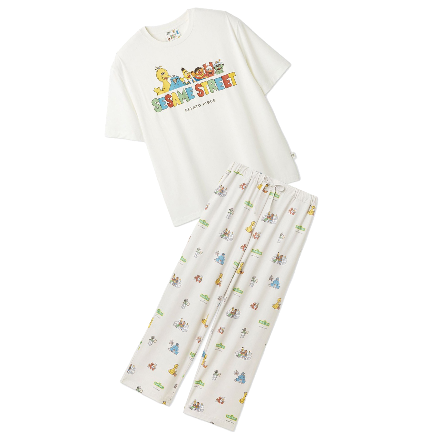最終値下セサミストリート GELATO PIQUE Tシャツ ロングパンツセット gelato pique（ジェラートピケ） オム GELATO PIQUE HOMME SESAME