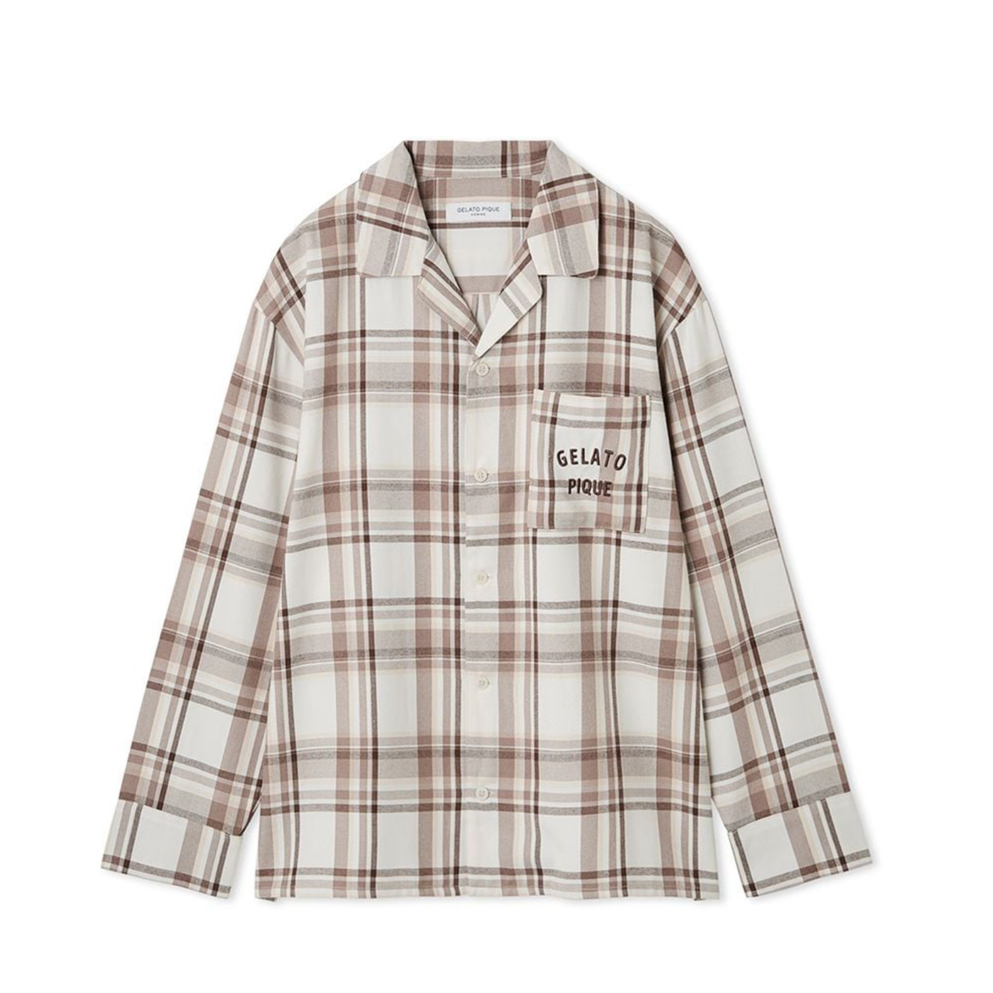 ジェラートピケ オム GELATO PIQUE HOMME トレンドチェック柄シャツ pmft254997 ジェラピケ メンズ パジャマ ルームウェア 部屋着 2025秋 ギフト プレゼントにおすすめ gelato pique（ジェラートピケ） SALE20%OFF オム HOMME トレンド