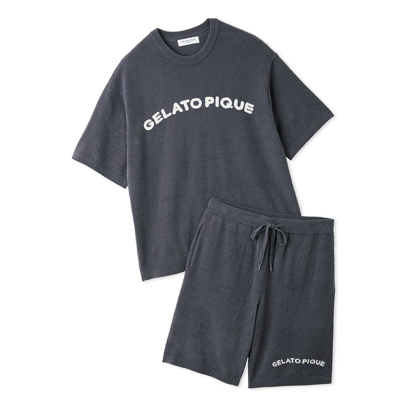 【新品未使用】gelato piqueネイビー　パジャマセット　ジェラピケ gelato pique（ジェラートピケ） オム スムーズィーliteカジュアルロゴ