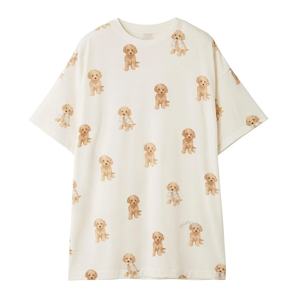 ジェラートピケ トイプードル柄ビッグTシャツ pwco251304 ジェラピケ ルームウェア 部屋着...