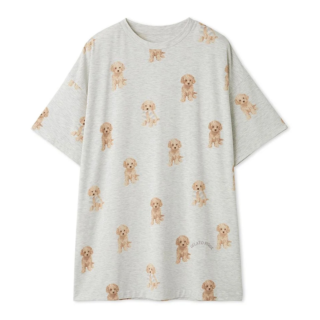 ジェラートピケ トイプードル柄ビッグTシャツ pwco251304 ジェラピケ ルームウェア 部屋着...