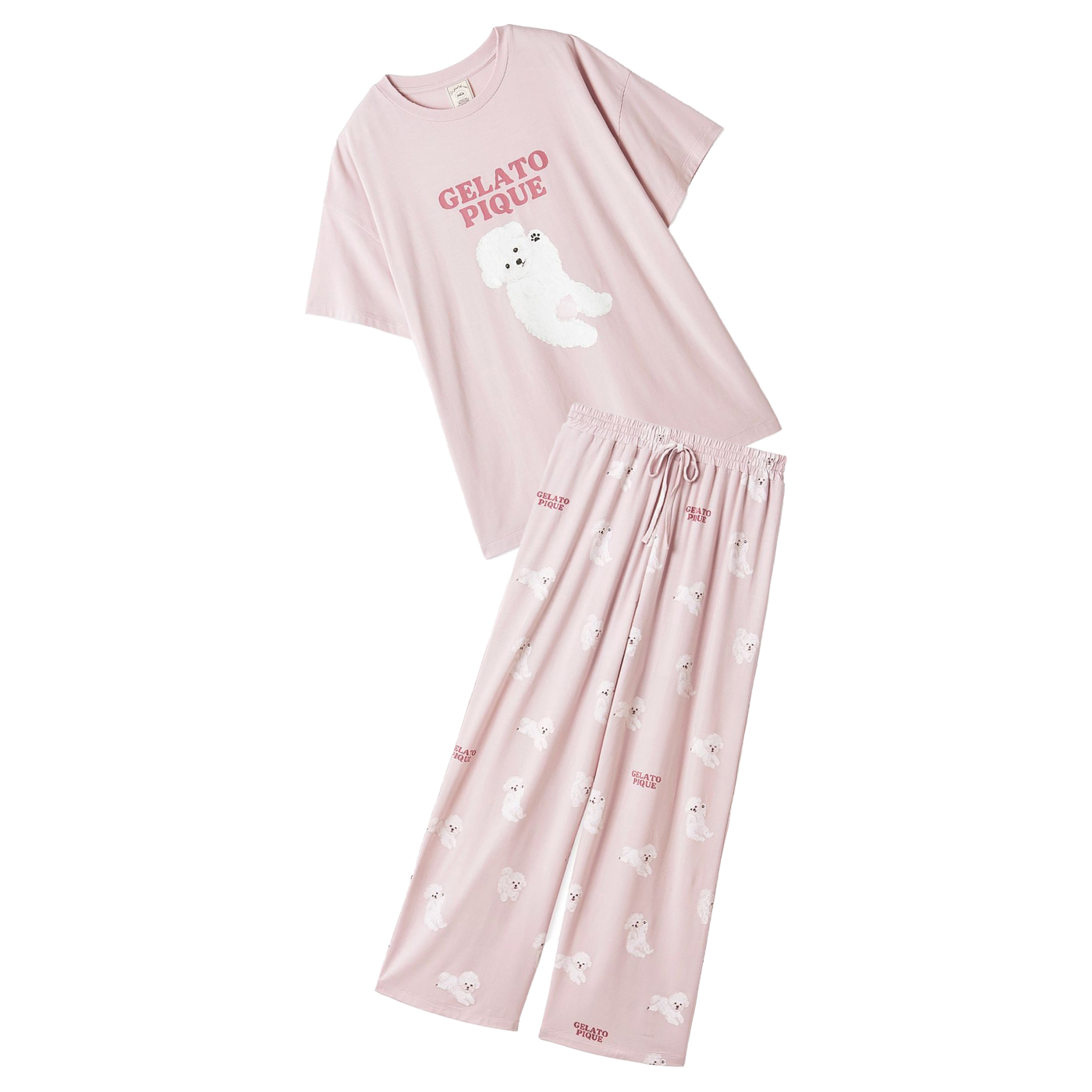 gelato pique（ジェラートピケ） ドッグワンポイントビッグTシャツ